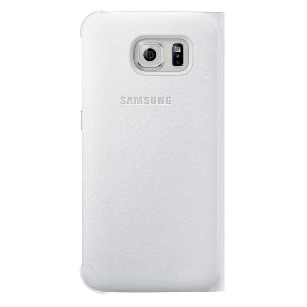 Original Samsung Galaxy S6 S-View Cover Schutzhülle Kunstleder weiß