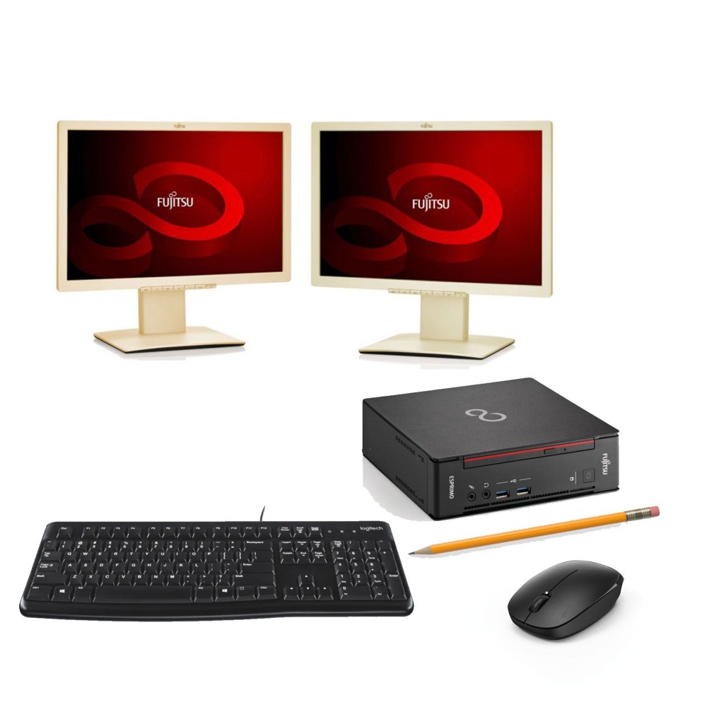 Einsteiger Heim- und Büro Arbeitsplatz aus PC mit Intel i5 und 2 x 22 Zoll LED Monitor